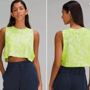 lululemon athletica Women's Yellow Tie Dye Cropped Tank Top